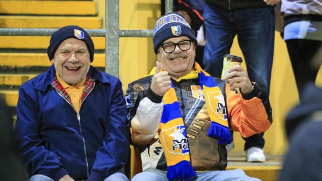 Mansfield Town fans ahead of the defeat to MK Dons.