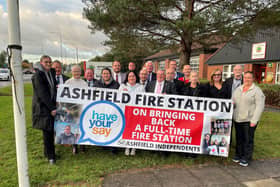Campaigners backing the full-time reopening of Ashfield Fire Station in Kirkby.