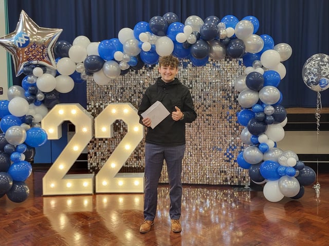 Oliver Draycott with his GCSE results