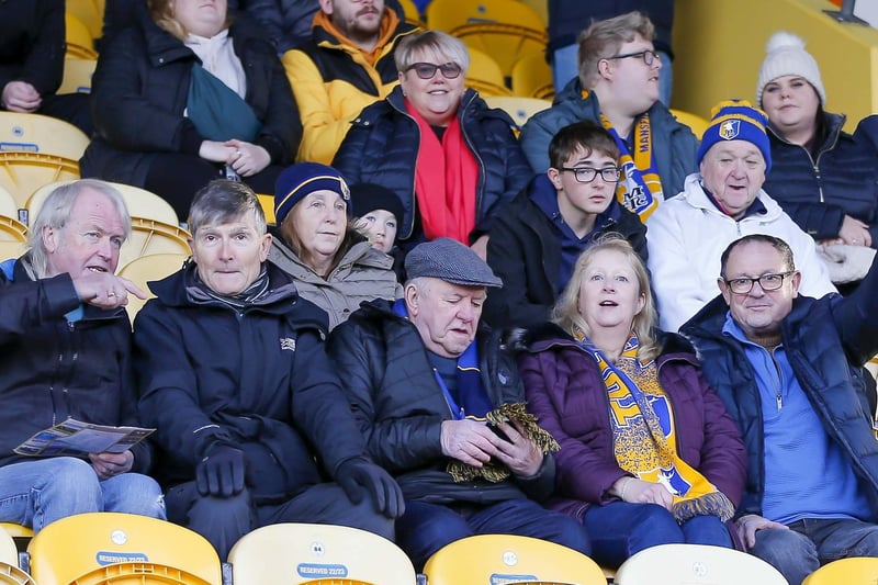 Stags fans at the One Call Stadium for the Sky Bet League 2 match against Barrow.
