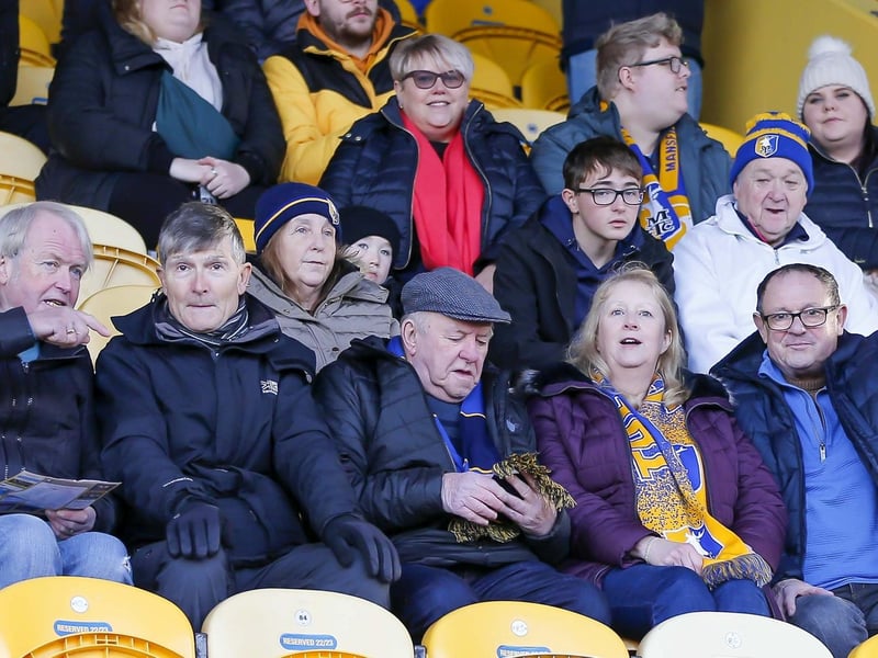 Stags fans at the One Call Stadium for the Sky Bet League 2 match against Barrow.