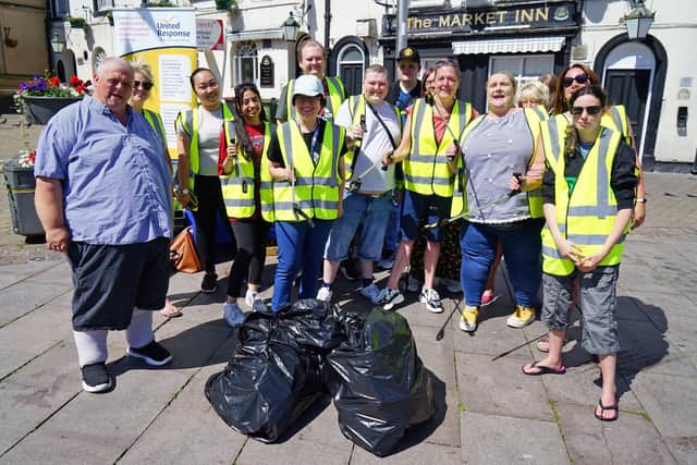 The United Response litter pick in Mansfield town centre.
