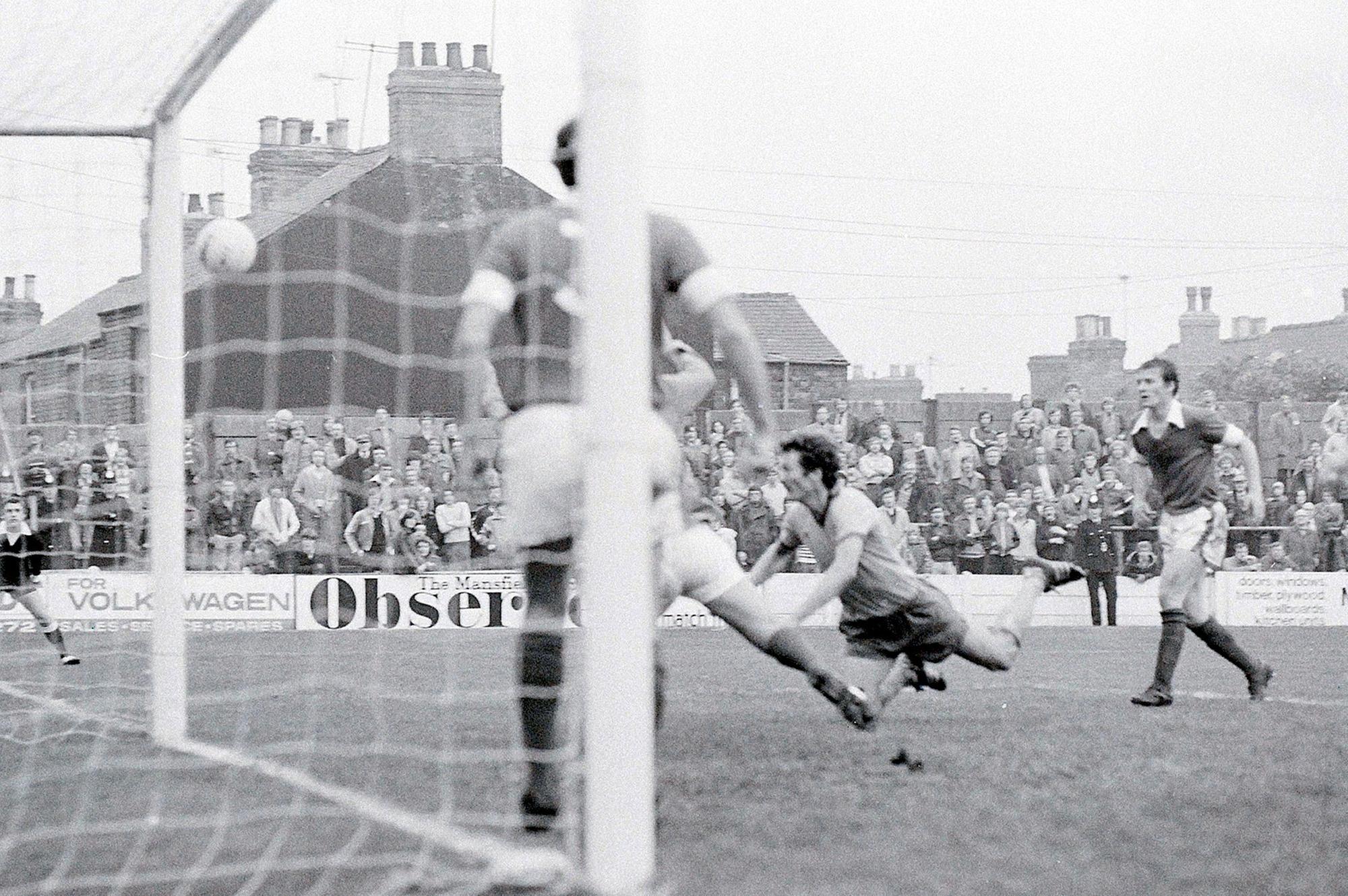 Dennis Martin nets against Walsall in a 3-1 home defeat in October 1978.