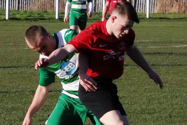 Action from Ollerton's 3-1 defeat at home to Dronfield.