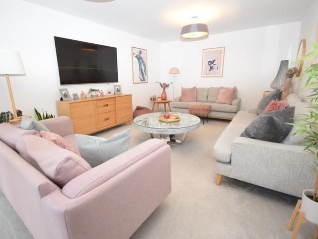 Moving on now to the other main reception room on the ground floor of the £575,000-plus property, the luxurious lounge. Stylish and elegant, it boasts a tasteful, modern decor, gorgeous carpeting and underfloor heating that provides a cosy touch.