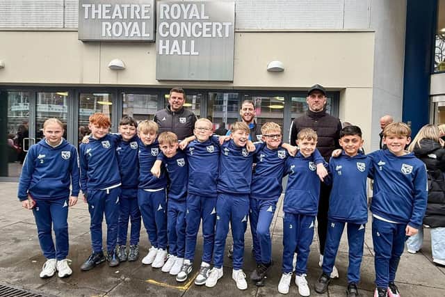 Members of one of Selston's junior teams enjoy a trophy presentation event.