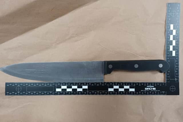 The knife recovered by police.