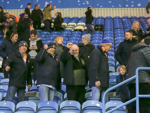 Mansfield Town fans ahead of the big win at Carlisle United.