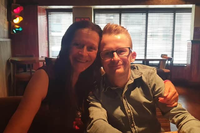 Dominic Fitzpatrick with is mum Therese Lecoutier.