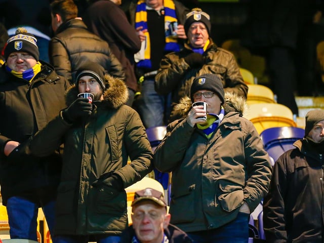 Mansfield fans at the match against Carlisle Utd.