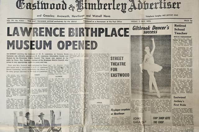 The Advertiser's front page from the week the museum opened. Photo: Submitted