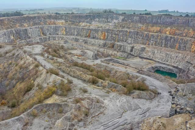 Inside the vast quarry.