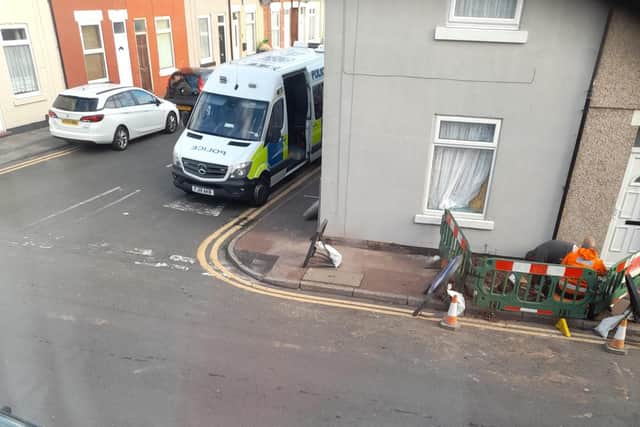 Police at the scene.