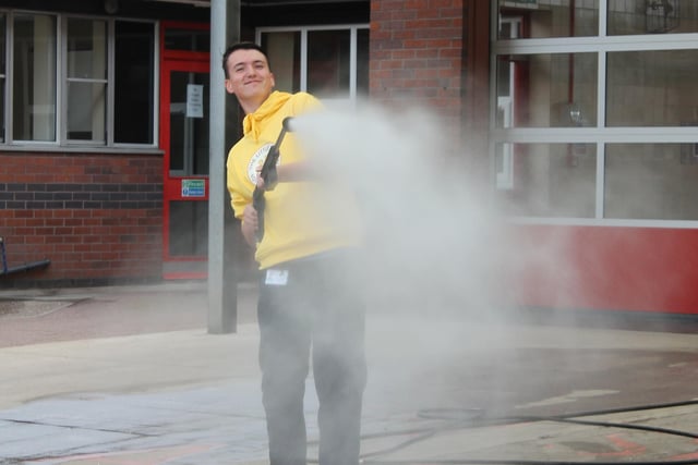 Crews and volunteers had fun as part of the charity car wash, as they tackled vehicles from across the community.
