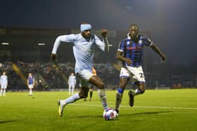 Hiram Boateng in action at Rochdale - photo by Chris Holloway/The Bigger Picture.media