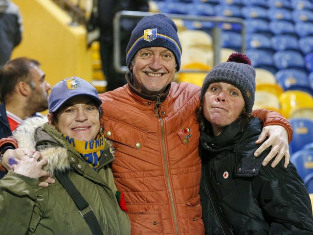 Mansfield Town fans ahead of the League Cup tie with Port Vale.