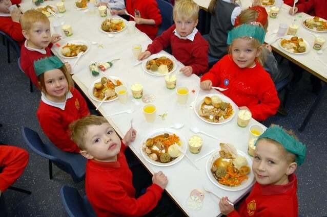 Pupils at Kirkby's Morven Park Primary School enjoyed a free Christmas dinner back in 2010.