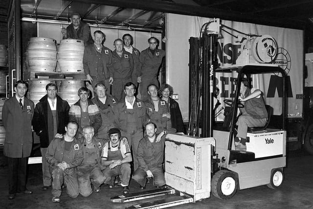 Workers at Mansfield Brewery, 1983. Did you work here?