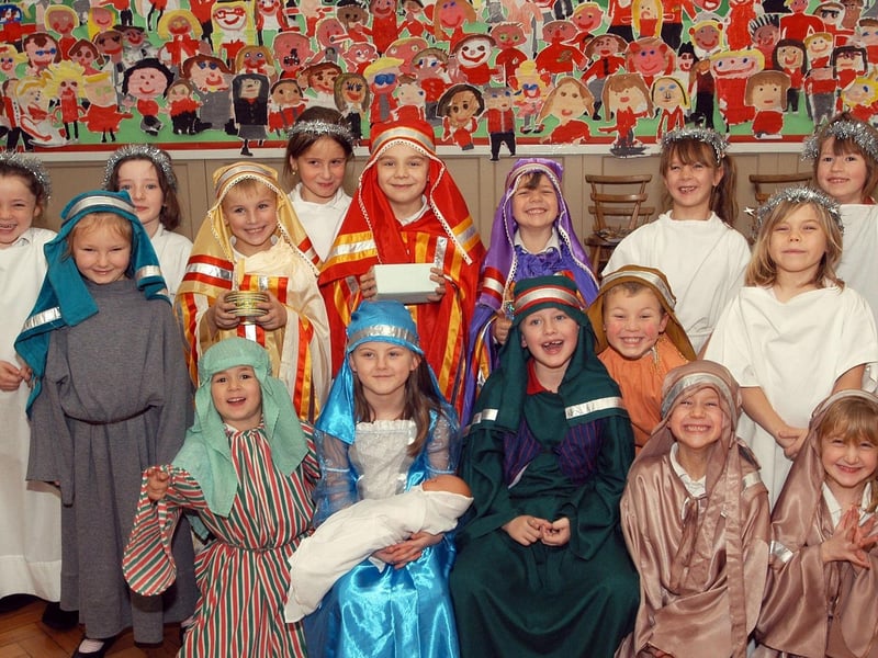Pupils who formed part of the traditional nativity line-up of Forest Town Primary School's key stage 1 Christmas production named Christmas with Aliens pictured during dress rehearsal.