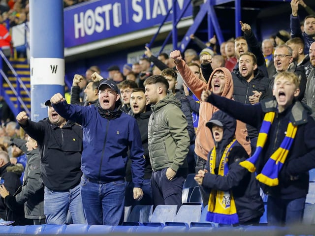 Stags fans during the Emirates FA Cup Second Round match against Sheffield Wednesday at Hillsborough.
