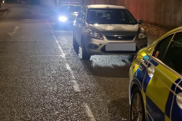 Officers were shocked to find a 14-year-old girl was driving the car along the A617.