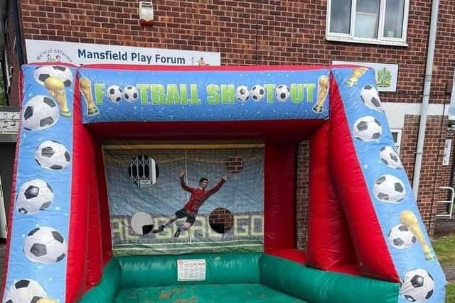 The football shootout was a popular attraction.