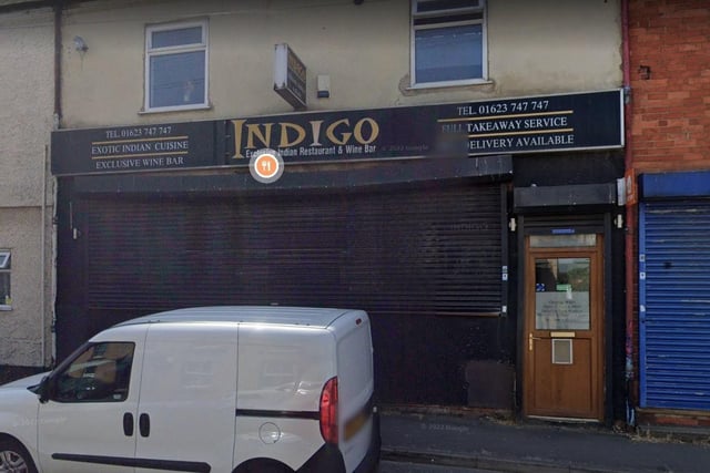 Indigo Indian Restaurant on Main Street, Shirebrook. Last inspected on March 24, 2022.