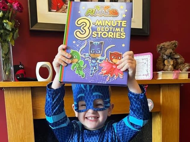 Super hero Lucas Stones as Cat Boy, aged 3, from Kirkby In Ashfield