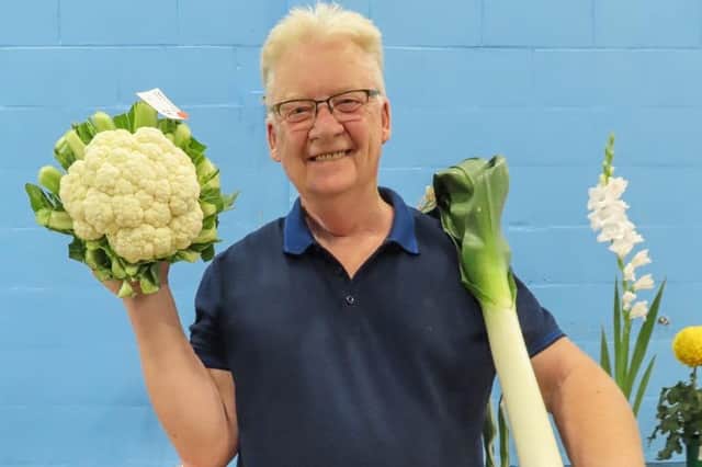 David Hodgkinson, winner of the Banksian medal, with some of his produce.