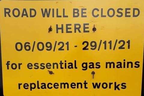 Newboundmill Lane, Pleasley, is closing for three months for gas mains replacement work.