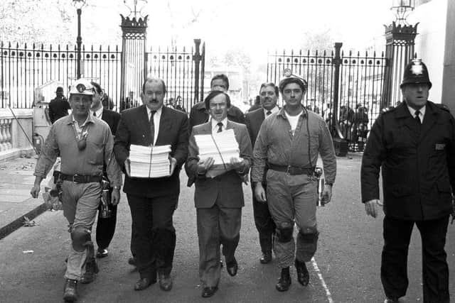 Marches against pit closures in Mansfield in 1992