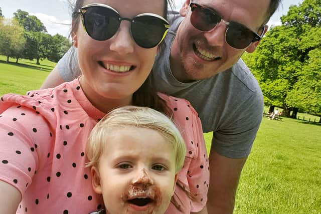 Olivia Saxton with her family