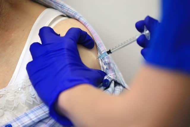 Nearly two-thirds of people in Mansfield have received their first dose of a Covid-19 vaccine. (Photo by LINDSEY PARNABY/AFP via Getty Images)