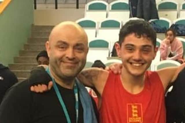 Nico Leivars with dad and coach Julian.