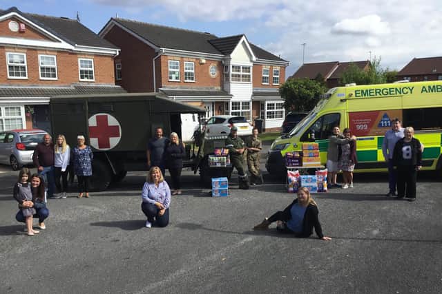Residents at Heathfield Court Kirkby donated snacks to ambulance staff at King's Mill