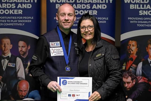 Dave Bolton plays for the World Disability Billiards and Snooker Championship