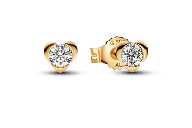 Lab-grown Diamond Heart Earrings.