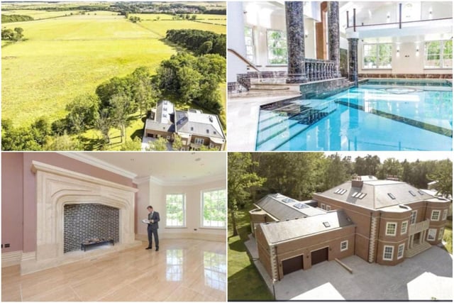 This huge 16,500 sq ft country mansion in a private setting of Tranwell woods has great views of the surrounding countryside. There's six bedrooms, as well as a swimming pool, cinema and billiard room, as well as a self-contained apartment.