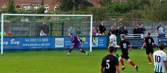 Ben Patridge levels in stoppage time with the aid of a deflection. Pic by Jazz Owen.