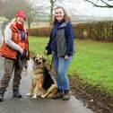 Doggy Dens UK Rescue. Denise Hardwick and Jade Sheldon with Bruce.