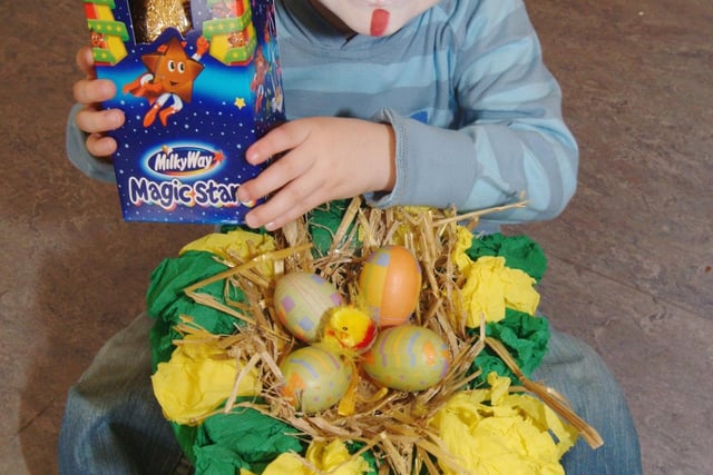 Pupils at Edwinstowe's King Edwin School held an Easter Bonnet Parade in 2007 for parents. Pictured is Max Simpson aged 4 who won an egg for his top hat.
