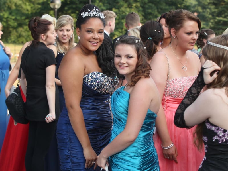 Friends Iyisha Heappey and Mia Wilkinson catch up with the gossip prior to the Kirkby C.ollege Prom