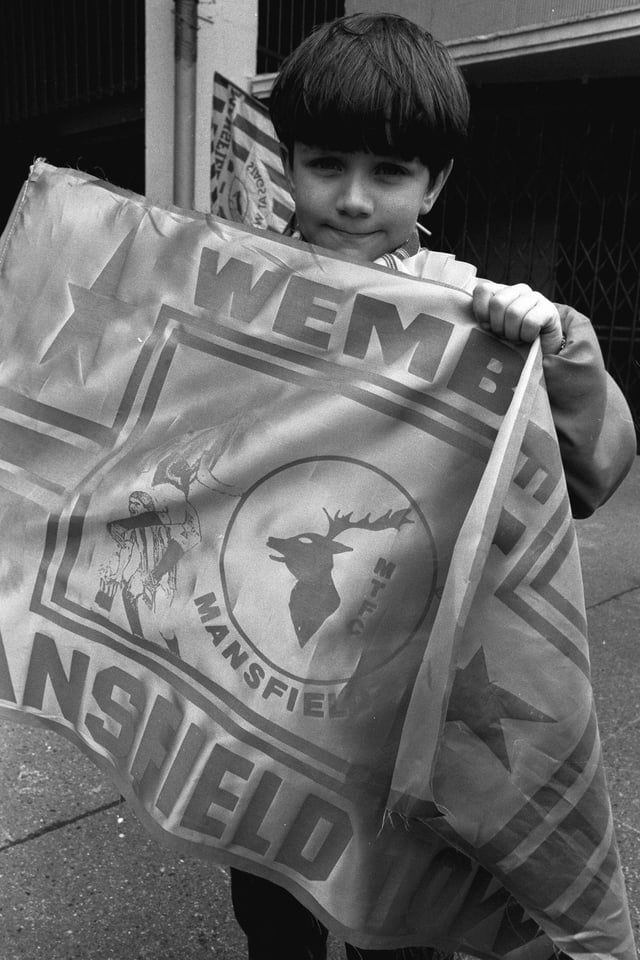 Holding his flag aloft - do you recognise this proud fan?