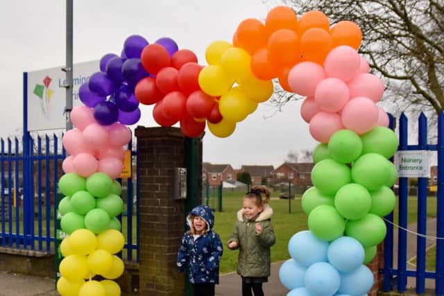 Pupils Kyla Storrs and Ava-Leigh Furniss are excited to be back at school