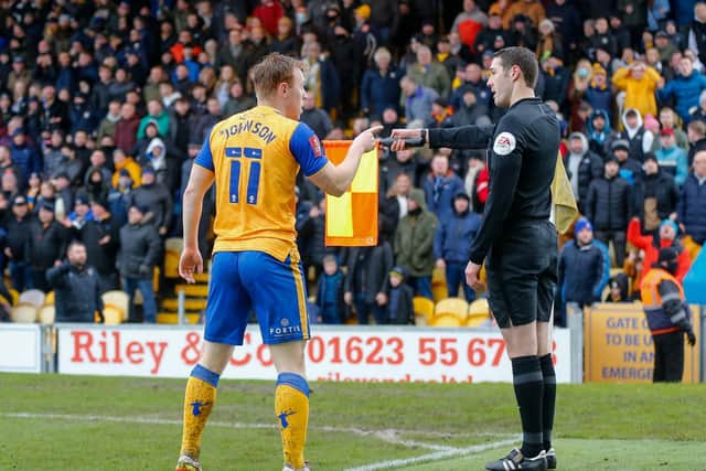 Danny Johnson discusses his disallowed goal against Middlesbrough. Picture by Chris Holloway/The Bigger Picture.media