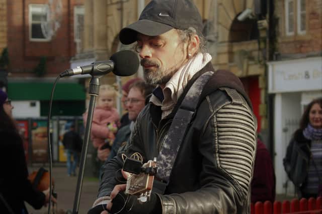 Wes has been busking in Mansfield for more than 20 years.