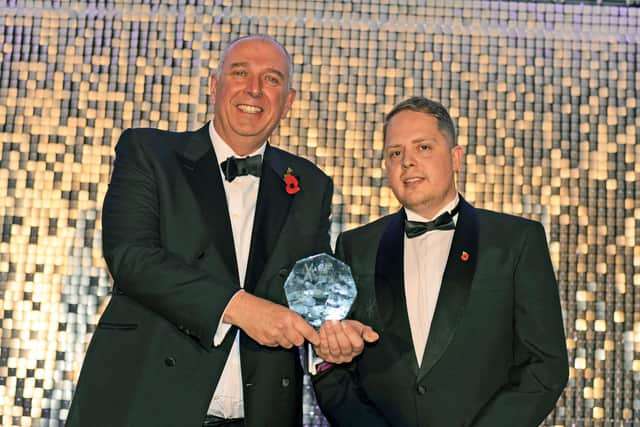 Lifetime Achievement Award winner Mark Dale, of Portland College, pictured with Dan Isterling, of Premier Care.