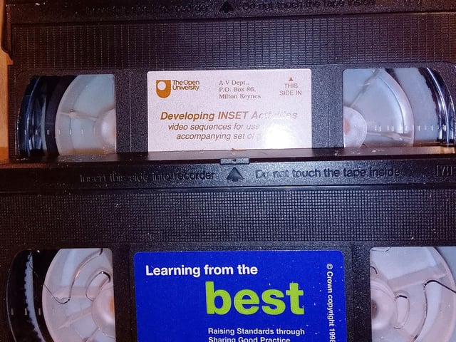 Some old VHS tapes were found in the time capsule.