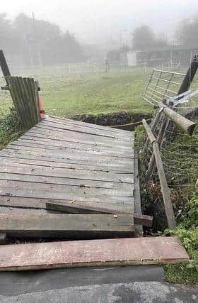 Damage on the Ollerton field caused by Storm Babet.