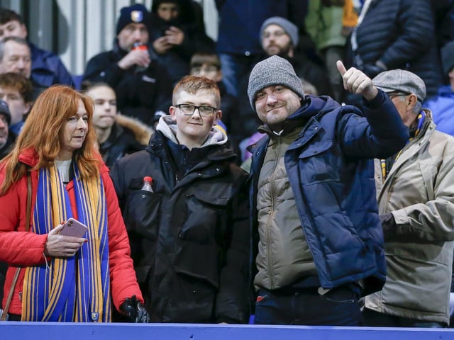 Mansfield Town fans at last night's defeat to Everton U21.